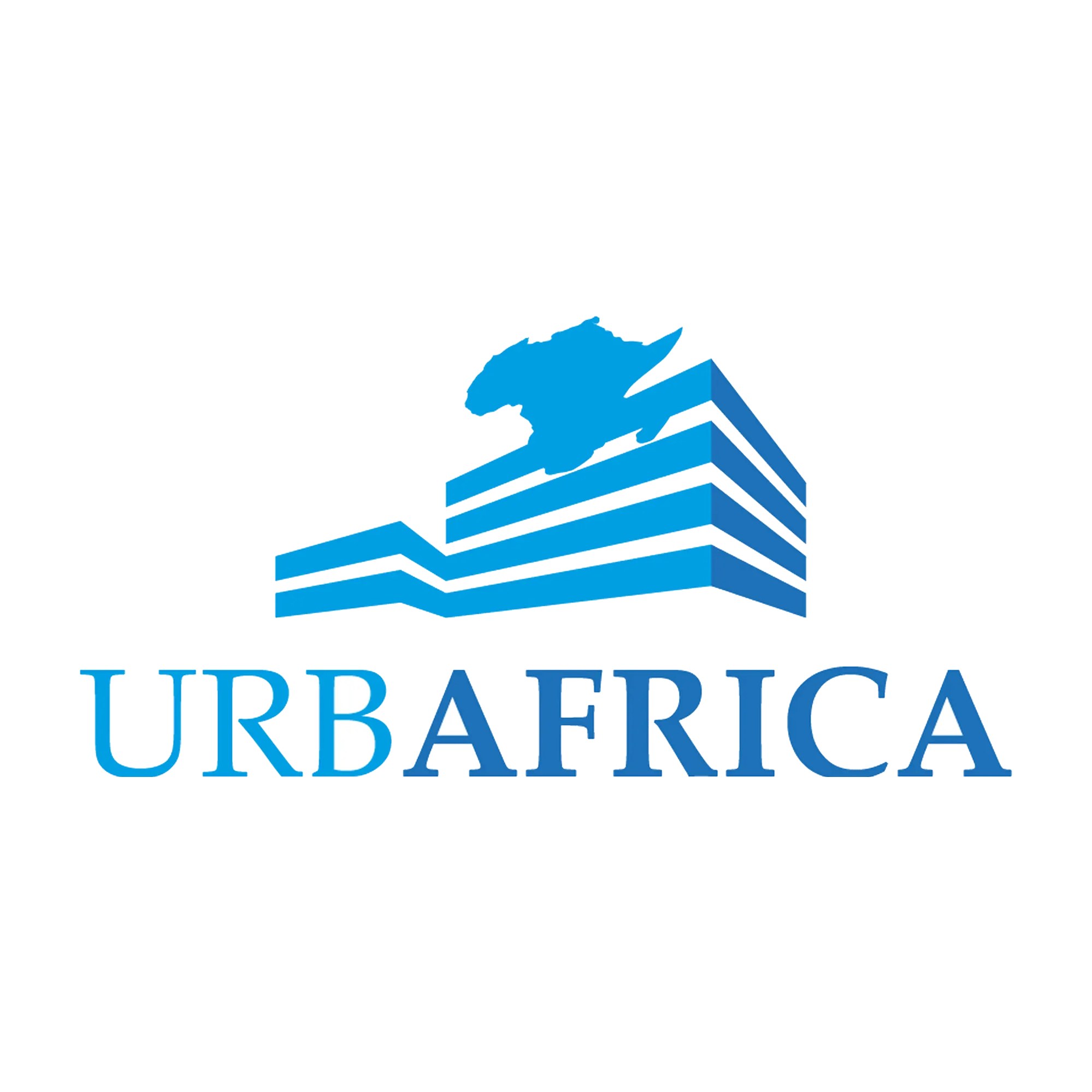 Conception de logo — Logotype URBAFRICA — livre ouvert, carte d'Afrique et typographie.