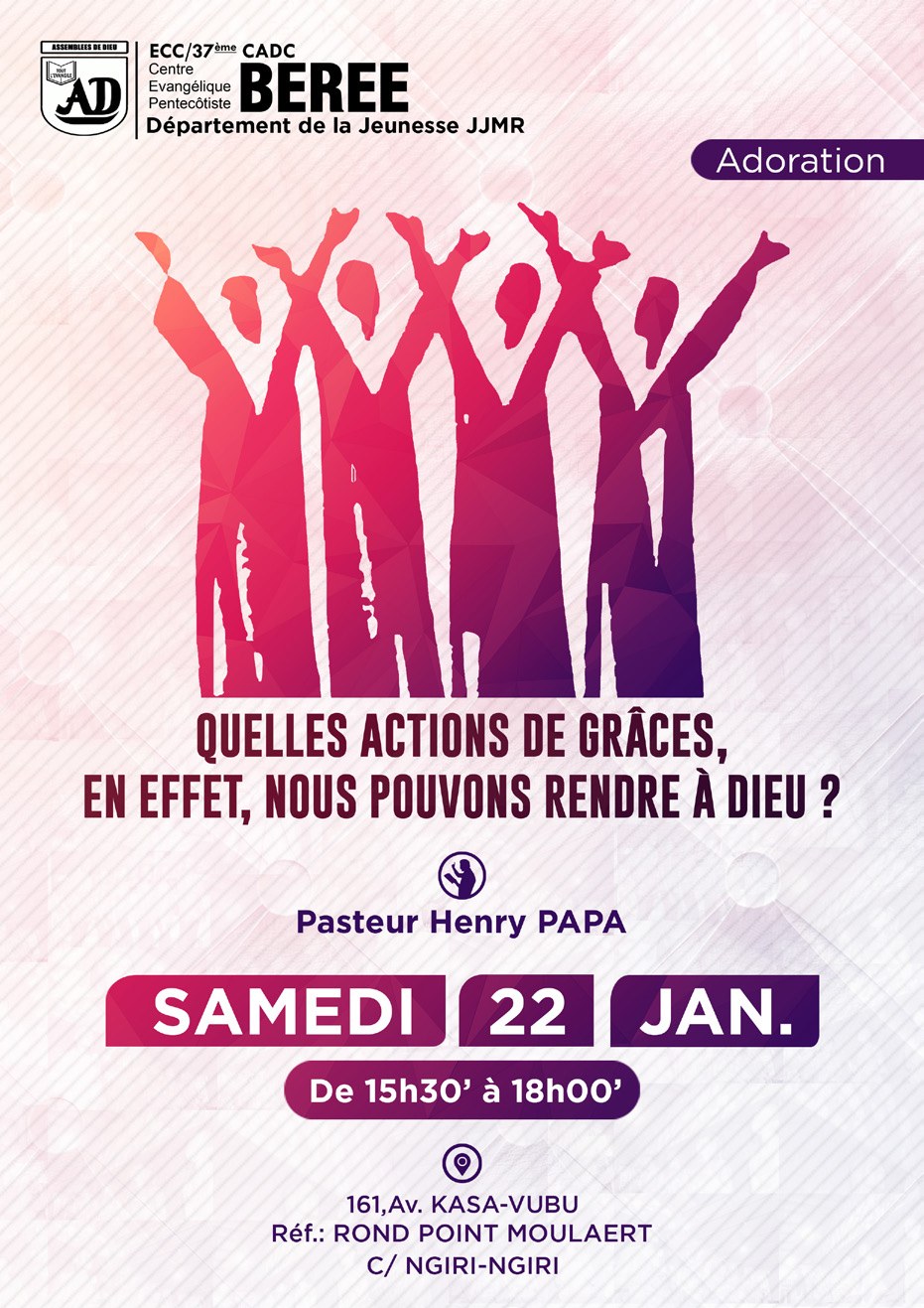 BEREE · Samedi de Jean — Visuel pour une rencontre communautaire.