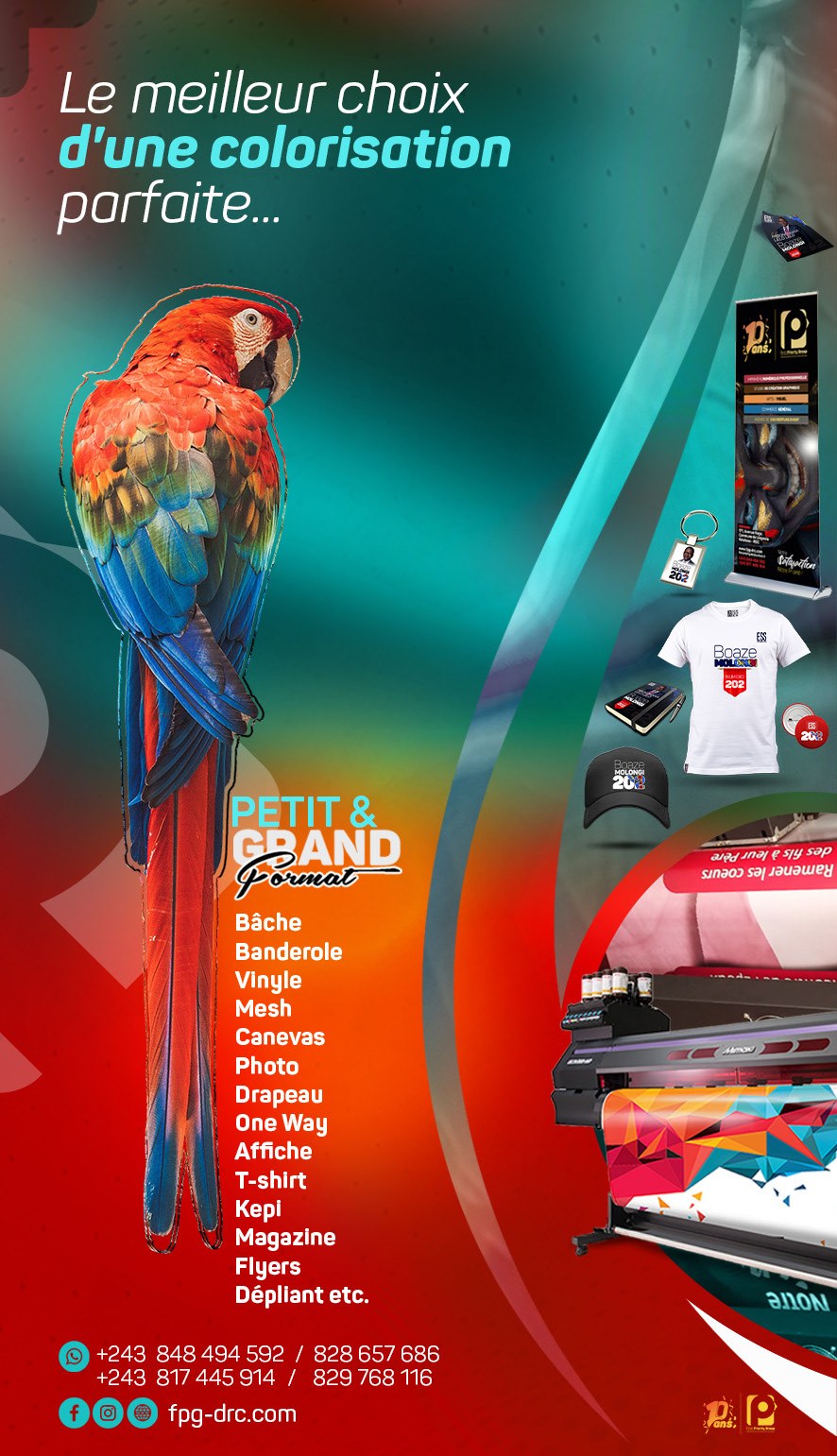 Communication grand format — Affiche publicitaire et composition visuelle.
